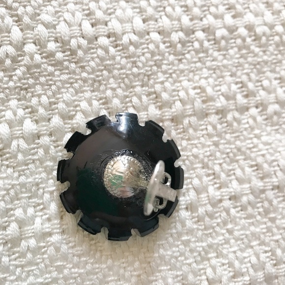 Vintage 50s Floral Blossom and Rhinestone Clip-On Earrings - Picture 4 of 6